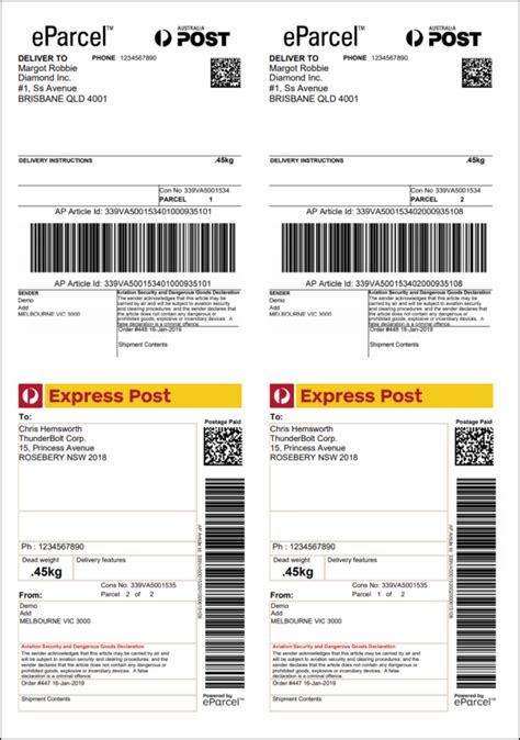 print multiple australia post labels   sticker sheet  elex woocommerce australia