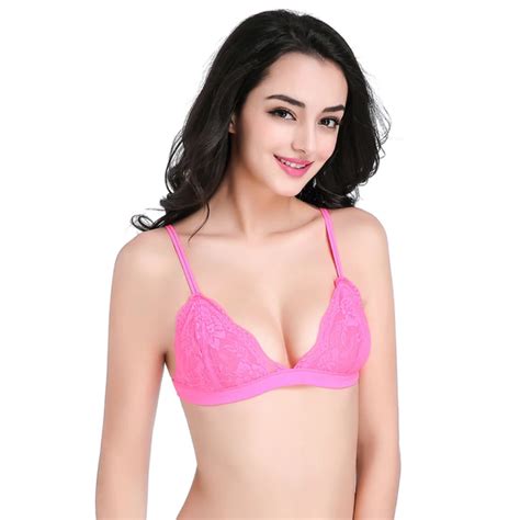 women sexy lace floral ultra thin triangle cup breathable wirefree bra