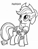 Coloring Applejack Pony Little sketch template