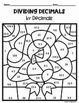 Thanksgiving Decimals Color Number Dividing sketch template
