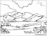 Coloring Pages Mountain Landscape Mountains Getcolorings Getdrawings sketch template