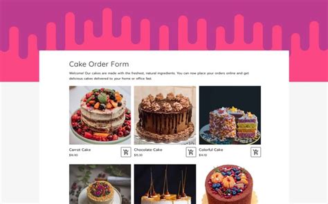 cake order form template  whatsapp