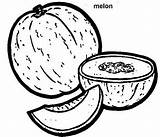Melon Colorear Cantaloupe Malvorlagen Melones Melone Coloring Frutas Papaya sketch template