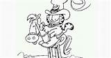 Garfield Cowboy sketch template