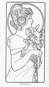 Mucha sketch template