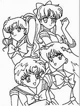 Sailor Coloring Moon Pages Printable Color Anime Kids Scouts Mercury Sheets Mars Inner Senshi Group Book Popular Manga Wallpaper Books sketch template