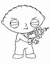 Stewie Griffin Cartoons Waffe Colouring Coloringhome Doll Productions sketch template
