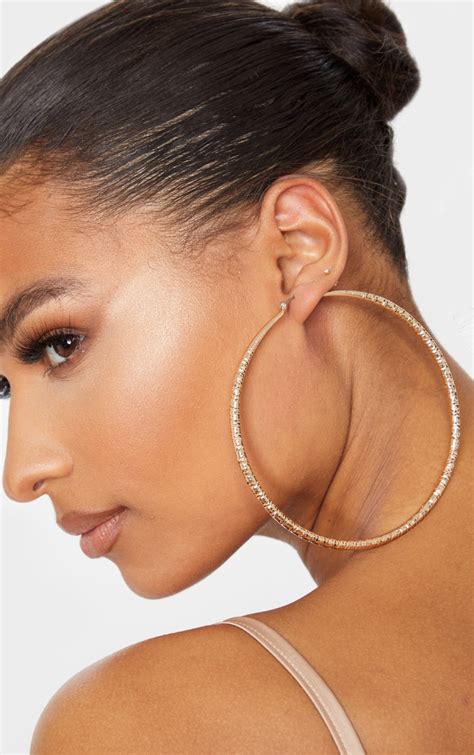 gold facetted extra large hoops accessories prettylittlething ksa