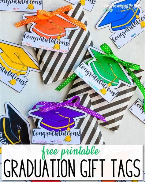 printable gift tags  graduation gifts    mopping