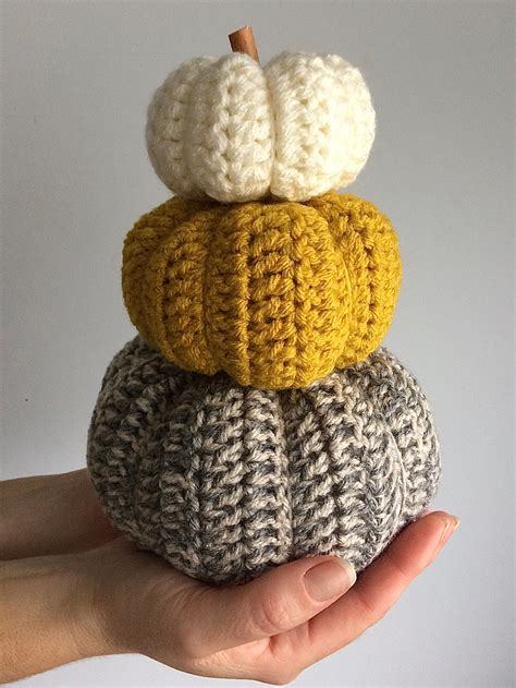crochet pumpkins pattern  sizes easy beginner  digital etsy
