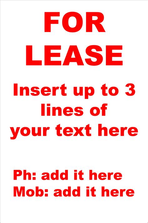 lease sign  property signs