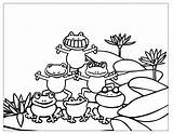Frog Pages Coloring Six Funny Kids sketch template