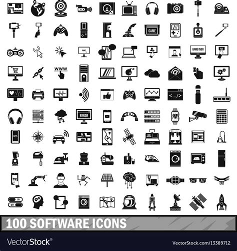 software icons set  simple style royalty  vector