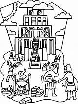 Babel Tower Coloring Pages Kids Building Clipart Bible Colouring Popular Library Towers sketch template
