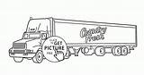 Coloring Truck Semi Trailer Pages Kids Trucks Tractor Wuppsy Transportation Printables sketch template
