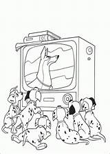 101 Coloring Tv Watching Dalmatians Da Pages Colorare Disney Carica Dei Disegni Drawing Bambini La Kids Book Part Coloriage русский sketch template