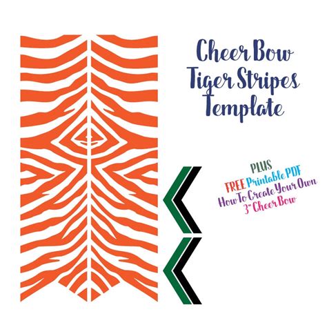 cheer bow template tiger stripes  vinyl heat transfer  layout
