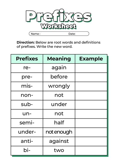 prefixes suffixes printable worksheets  worksheetocom