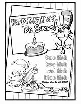 Coloring Seuss Dr Suess Pages Printable Birthday Happy Sheets Color Sheet Printables Book Crafts Activities Week Print Search Worksheets Preschool sketch template