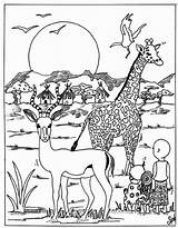 Wild Coloring Pages Animals Animal Safari Kids sketch template
