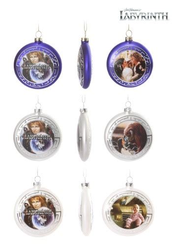 labyrinth christmas disk ornaments 3 pack