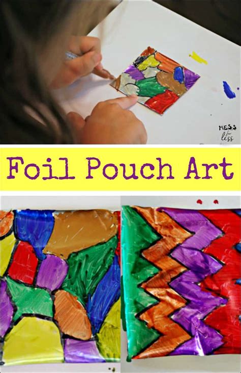 kids art activity foil pouch art mess