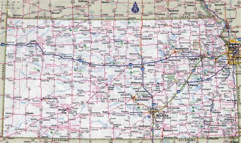 large detailed roads  highways map  kansas state  cities vidianicom maps