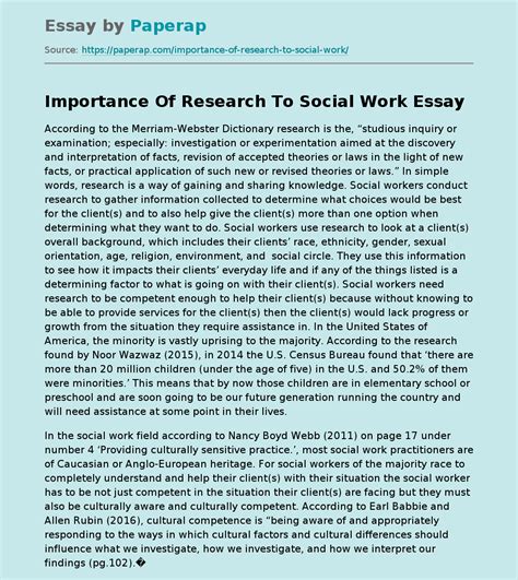 importance  research  social work  essay