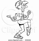 Aerobic Exercising Coloring Cat Line Toonaday Illustration Royalty Clipart Rf Poster Print Eps Printable Digital Available sketch template