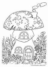Colouring Toadstool Enchanted sketch template