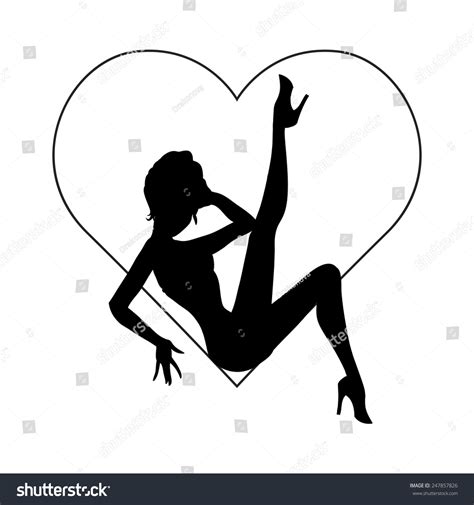 vector silhouette sexy pinup girl sitting stock vector 247857826 shutterstock