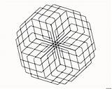 Cube Magma Illusions Coloringhome sketch template