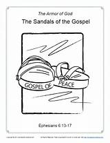 Sandals Righteousness Sundayschoolzone Breastplate Salvation sketch template