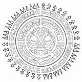 Tatouage Polynesian Coloriage Polynesien Aztec Tatuaggi Adults Mandala Tatoo Tatoos Soleil Maori Adulti Tatouages Erwachsene Malbuch Mandalas Coloriages Livre Bestcoloringpagesforkids sketch template