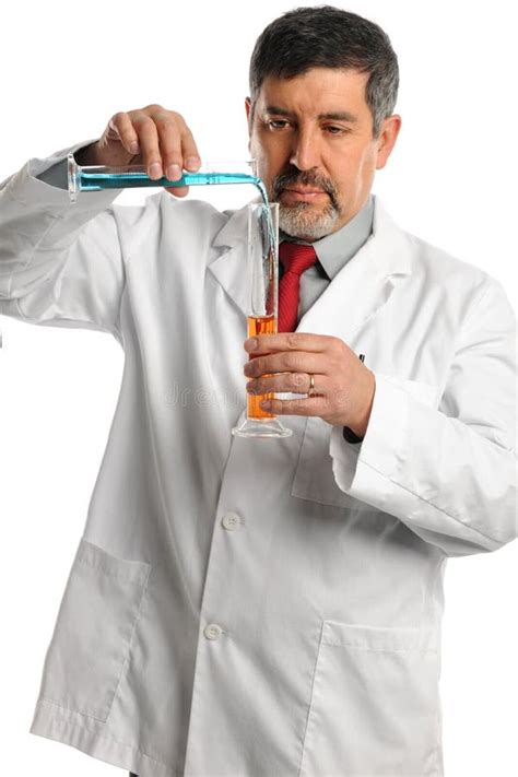 scientist mixing chemicals stock photo image