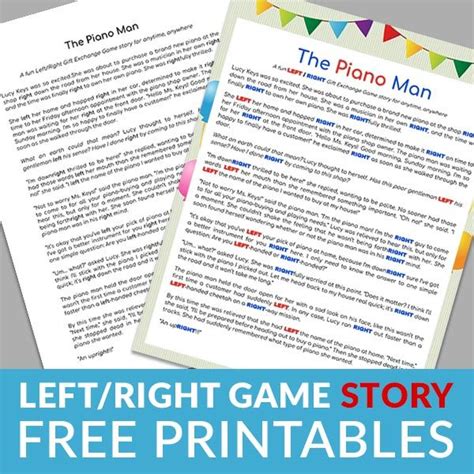 left  game gift exchange   printable stories  gifts