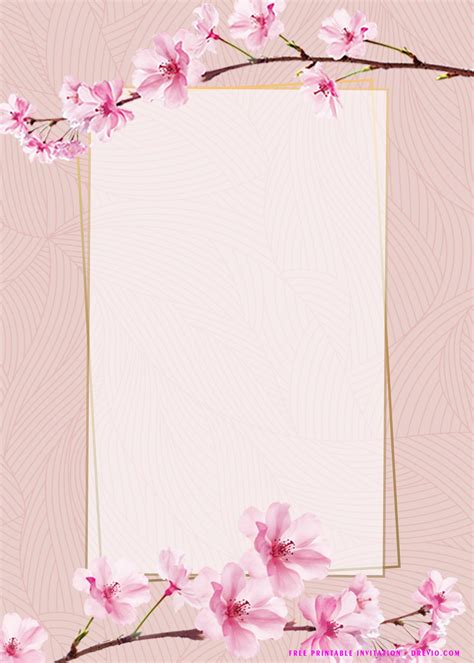 printable pink flower birthday invitation templates drevio