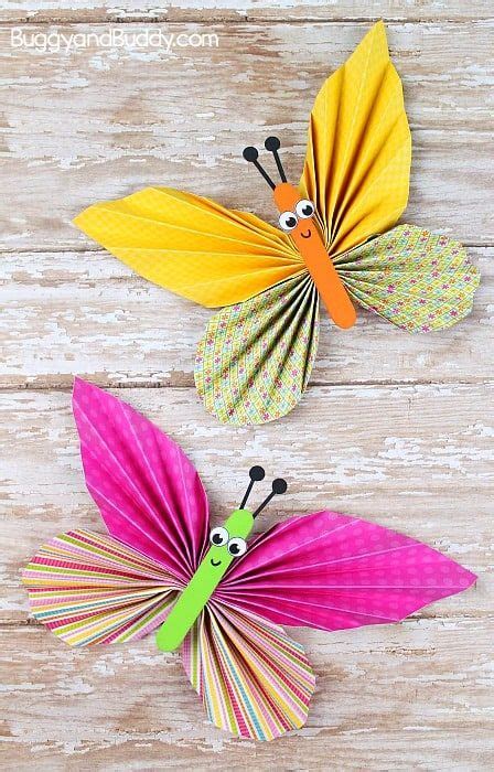 adorable folded butterfly craft  printable templates paper