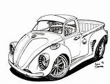 Coloring Pages Volkswagen Car Drawings Vw Beetle Cars Cartoon Hot Classic Truck Book Porsche Drawing Rods Cool Outline Buba Rat sketch template