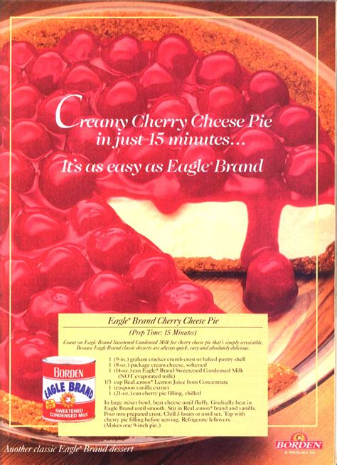 Eagle Brand Condensed Milk With No Bake Cheesecake Recipe [1979] Usluck