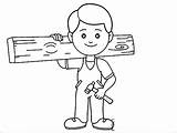 Stolarz Carpenter Kolorowanka Wecoloringpage Druku Wydrukuj Malowankę Drewna Młotek Ramieniu Zobaczcie Niego Zajmuje Drewno Niezwykłe Ręce Robi Ma Drukowanka sketch template