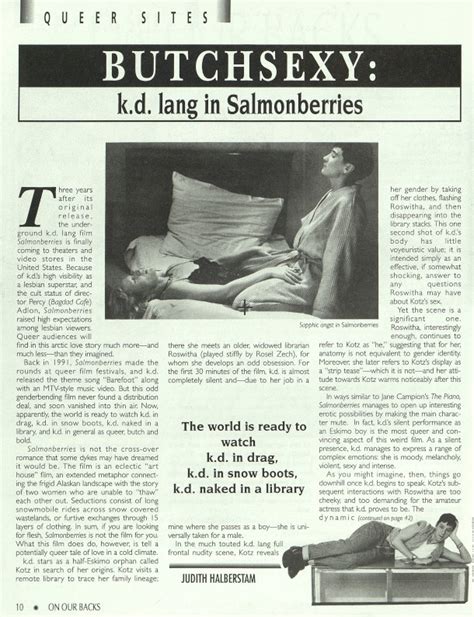 K D Lang In Salmonberries Kd Lang Coming To Theaters