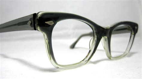 vintage eyeglasses frames mens gray smoke fade horn rim