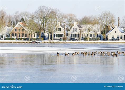 village broek  waterland   netherlands stock image image  wintertime architectural