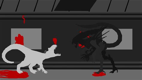 [pivot animator] xenomorph queen vs indominus rex youtube