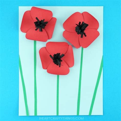 pretty paper poppies craft poppy craft poppy craft  kids paper