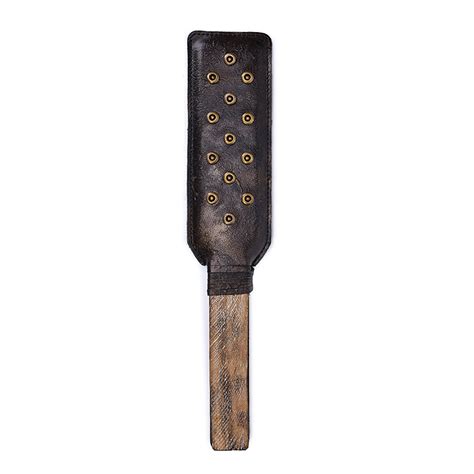 Wood Handle Leather Spanking Paddle Bdsm Sex Toy For Couple Sm Game