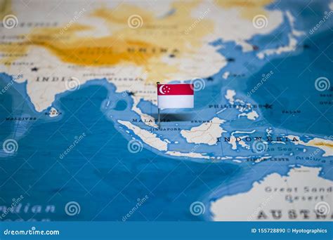 flag  singapore   world map stock photo image  globe
