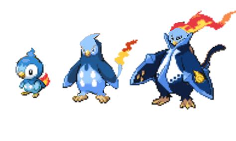Pokemon Fusion Sprite Piplup Chimchar Evolutions By Thomasisme On