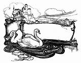 Swan Coloring Pages Lake sketch template